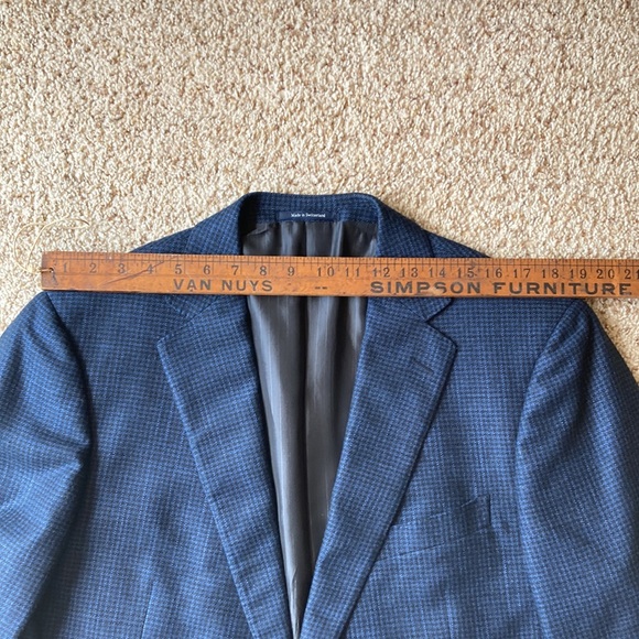 Ermenegildo Zegna Blue Houndstooth Wool 10 Pockets Travel Blazer EU 56 US 44 L - Picture 11 of 16